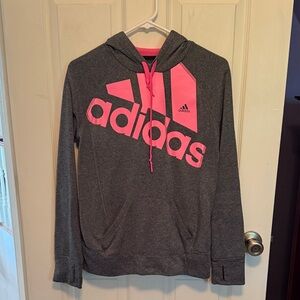 Adidas Charcoal and Neon Pink Hoodie